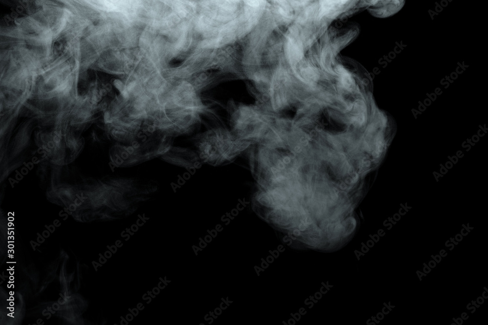 Abstract powder or smoke effect isolated on black background