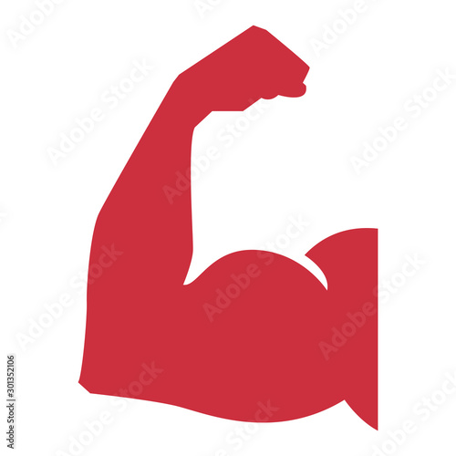 Silhouette hands biceps, simple icon