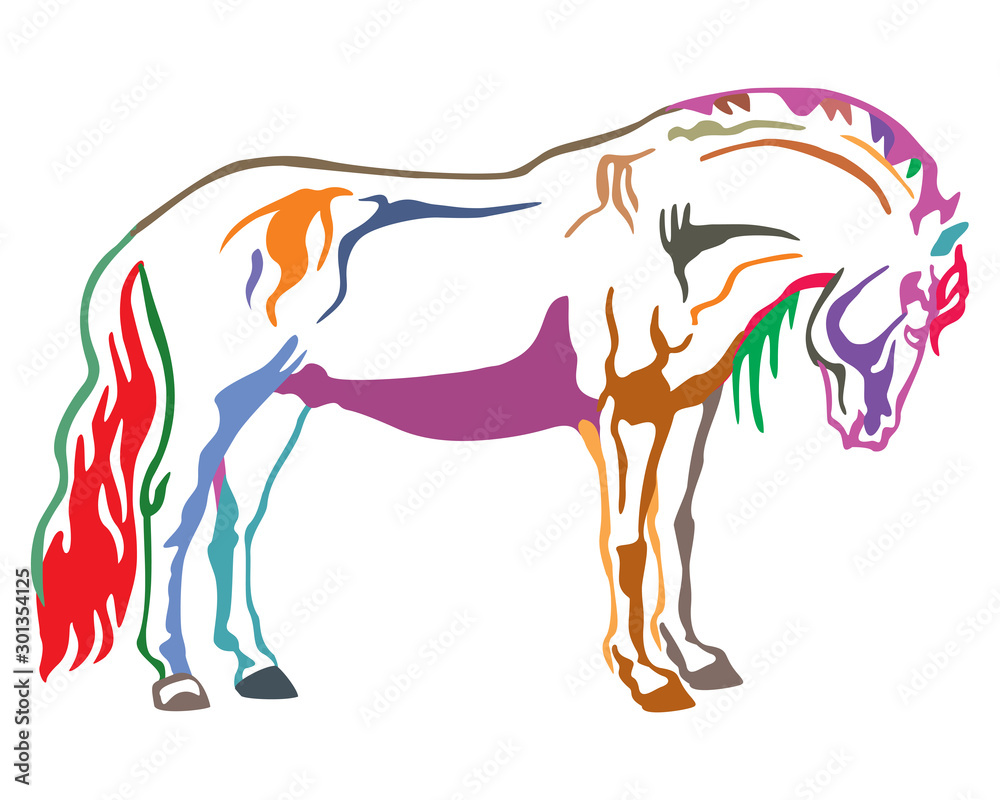 Obraz premium Colorful vector horse 2