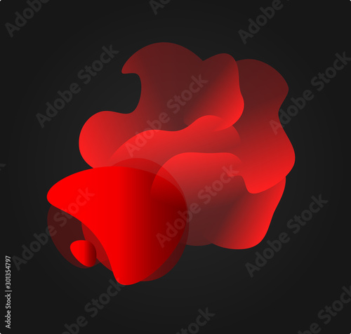 Abstract Muleta, red silk fabric for bullfights, Spanish corrida, bullfighting background design. Abstract fire shape, wildfires vector illustration.