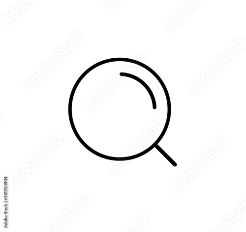 Search thin line icon, SEO of big data symbol, web navigation sign, line style simple magnifier graphic element, magnifying glass logo template, isolated vector illustration.