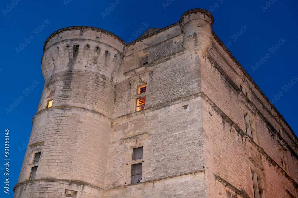 gordes tower detail in the old town by night Vaucluse Provence-Alpes-Cote-d'Azur France