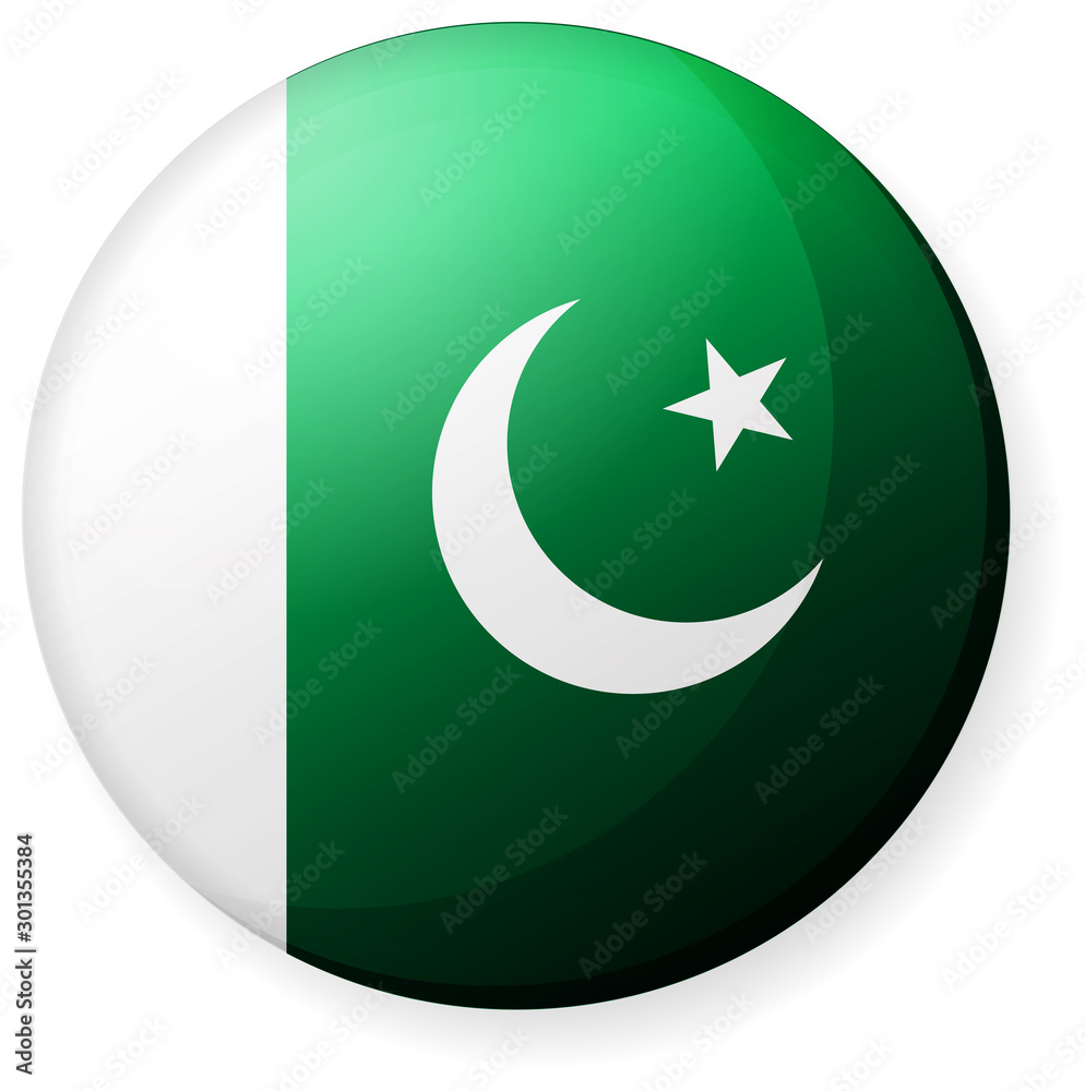 Circular country flag icon illustration ( button badge ) / Pakistan Circular country flag icon illustration ( button badge ) / Pakistan