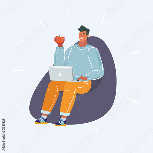 Man on beanbag