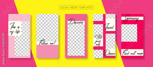 Social Stories Cool Vector Layout.