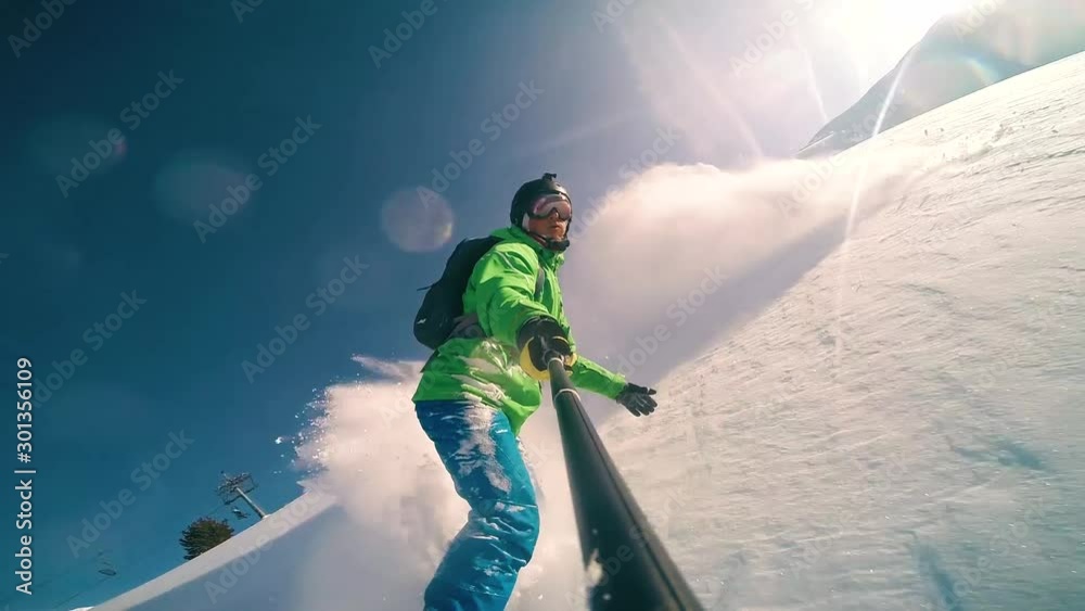 snowboard slow motion snow go pro powder snow