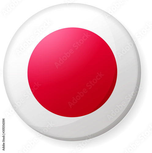 Circular country flag icon illustration ( button badge ) / Japan
