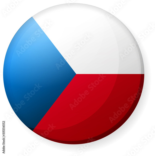 Circular country flag icon illustration ( button badge ) / Czech republic