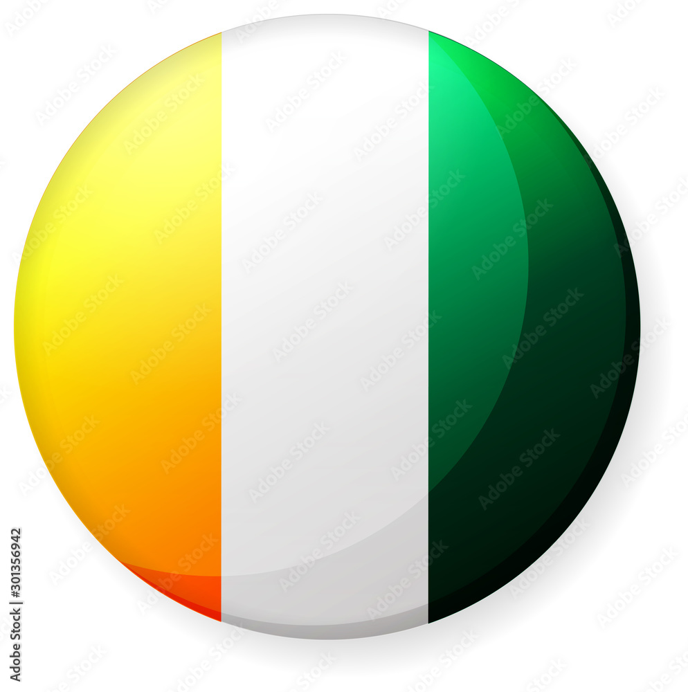 Circular country flag icon illustration ( button badge ) / Ivory coast Circular country flag icon illustration ( button badge ) / Ivory coast