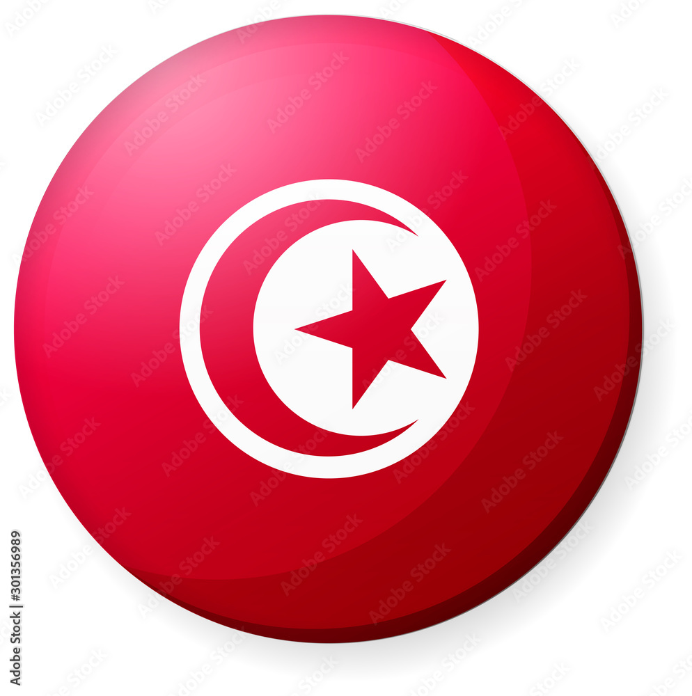 Circular country flag icon illustration ( button badge ) / Tunisia Circular country flag icon illustration ( button badge ) / Tunisia