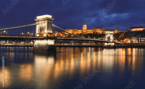 Royal Palace and the Chain Bridge - Budapest, Hungary