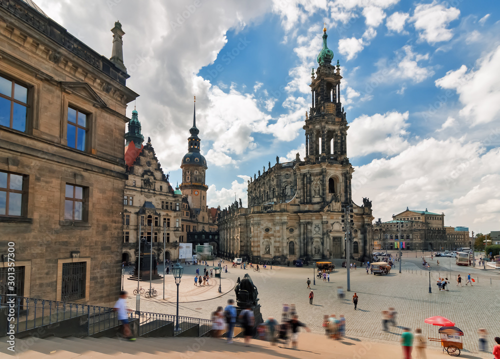 Palace square and Hofkirche  - Dresden, Germany