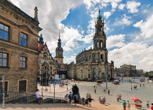 Palace square and Hofkirche - Dresden, Germany
