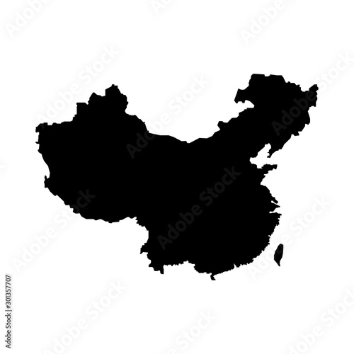 Map of China sign. Black on a white background eps ten