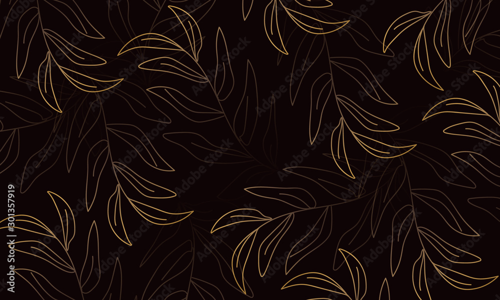 Golden leaves floral pattern Golden leaves floral pattern