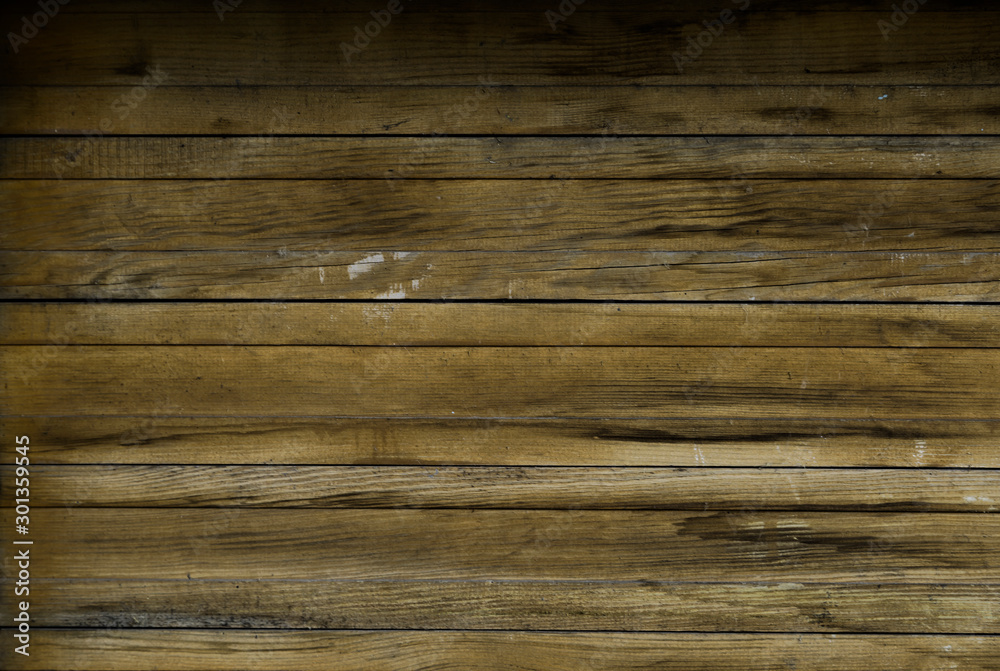 Fototapeta premium Wooden pine boards, wooden floor surface as a background for design work.