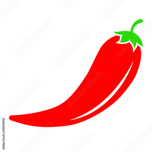 Red chilli pepper vector icon. jalapeno illustration symbol or sing. cayenne logo.