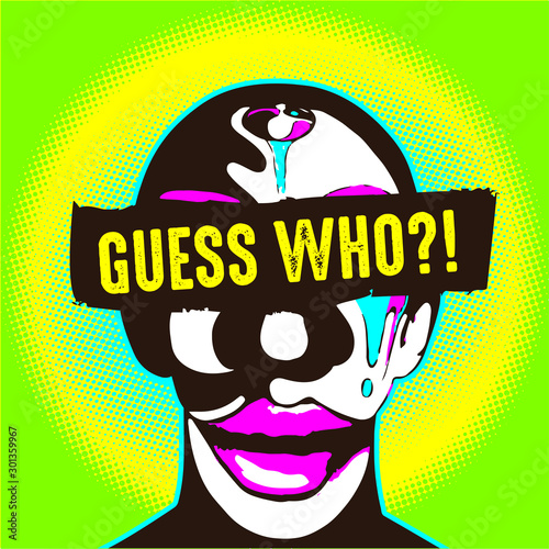 Guess who Halftone Scary Faced poster