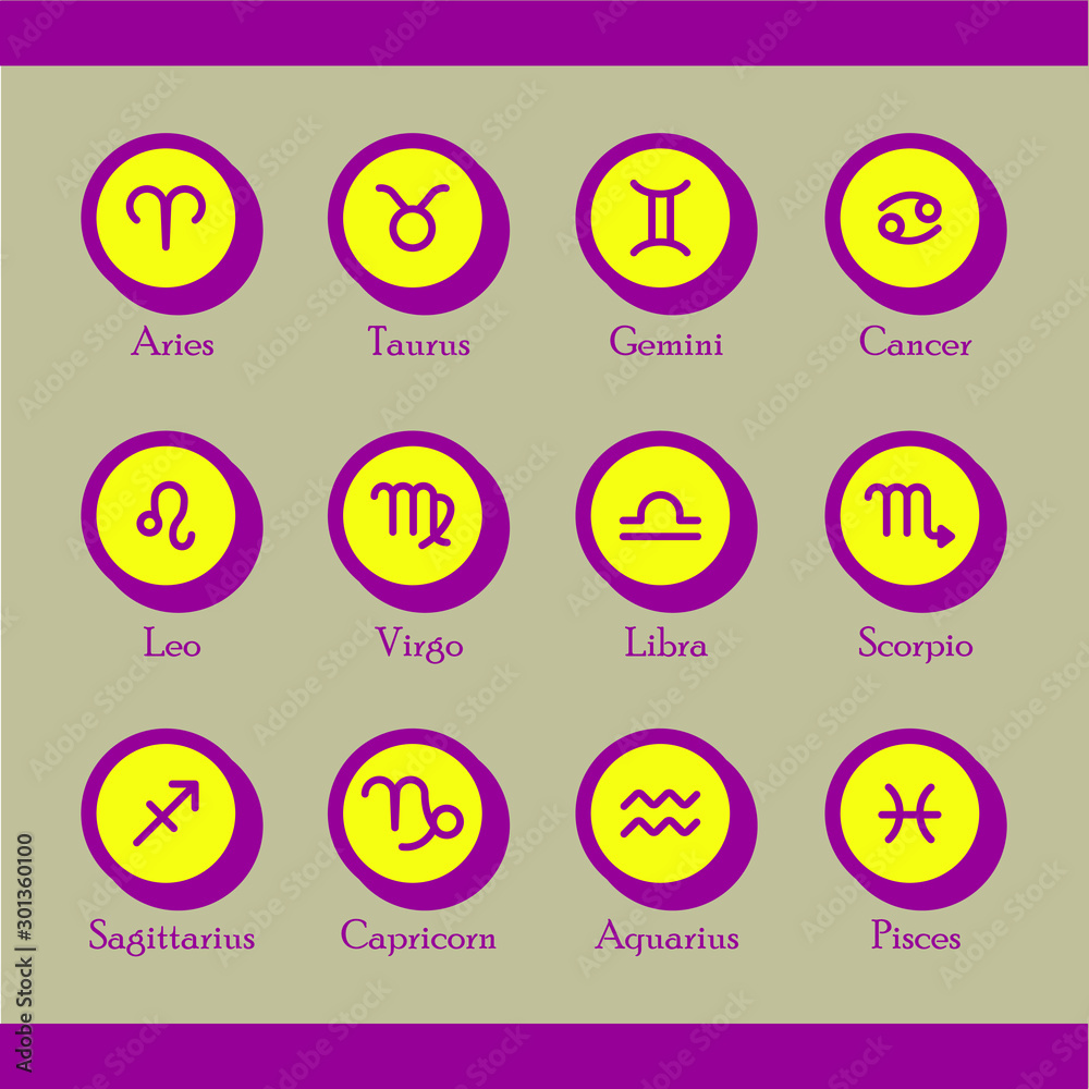 Horoscope Signs Vector Set Horoscope Signs Vector Set