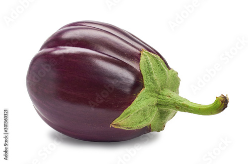 Original shape eggplant fruit on a white background