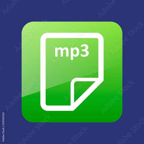 mp3 file flat icon vector