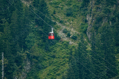 Cable car in mountains, transfagarasan Romania