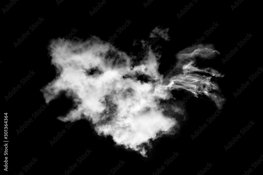 White cloud isolated on black background,Textured smoke,brush effect White cloud isolated on black background,Textured smoke,brush effect