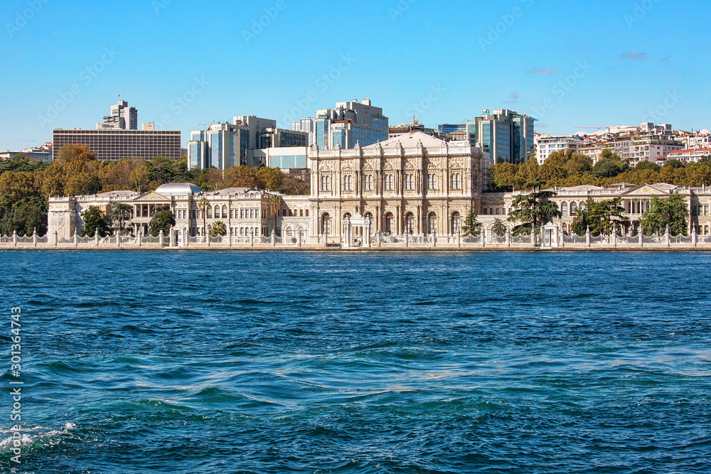 Beautiful Dolmabahce palace, popular tourist attraction in Istanbul, Turkey