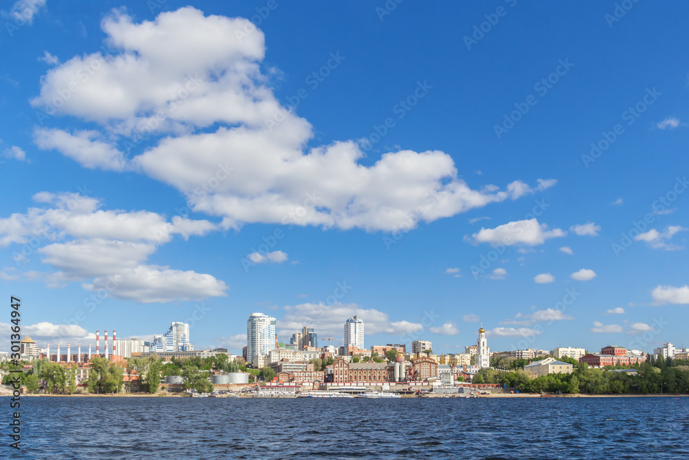 View of the city center of Samara from river, Russia