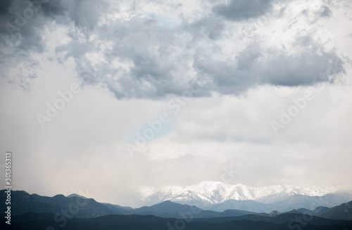 clouds over mountains