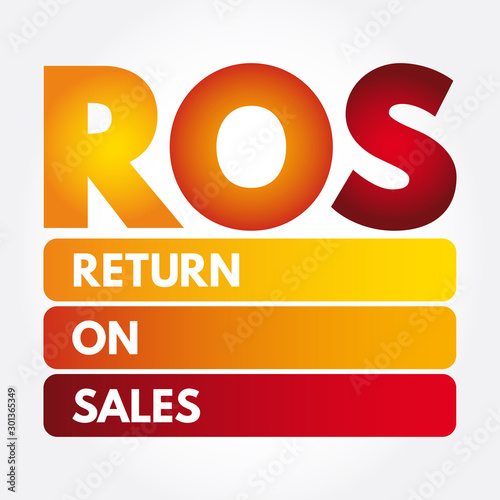 ROS - Return On Sales acronym, business concept background