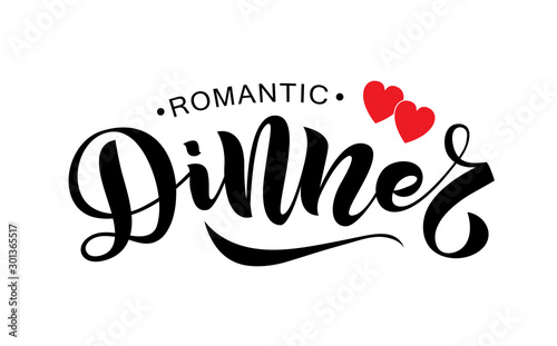 Hand sketched Romantic dinner text