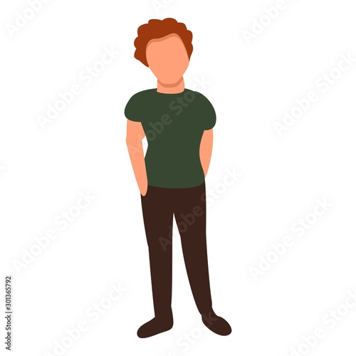 Red haired man icon. Cartoon of red haired man vector icon for web design isolated on white background