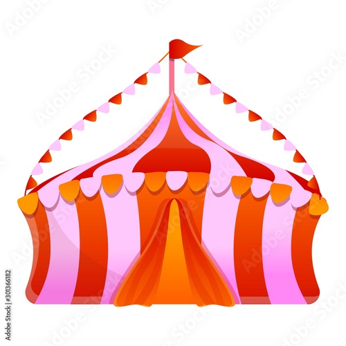 Circus tent icon. Cartoon of circus tent vector icon for web design isolated on white background
