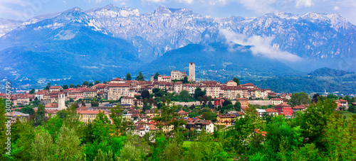 Beauatiful mountain village Feltre in Dolomite Alps, Belluno province, Italy