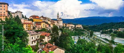 Fototapeta Naklejka Na Ścianę i Meble -  Travel in northern Italy - beautiful Belluno town surrounded by Dolomite mountains