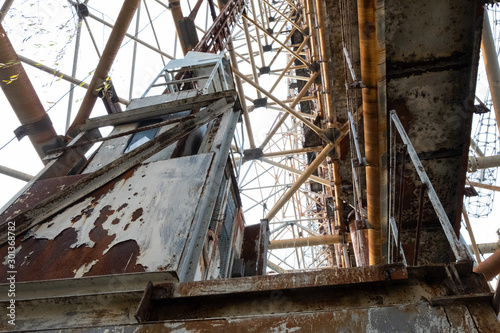 Elevator Soviet radar system in Chernobyl Nuclear Power Plant Zone of Alienation, Ukraine