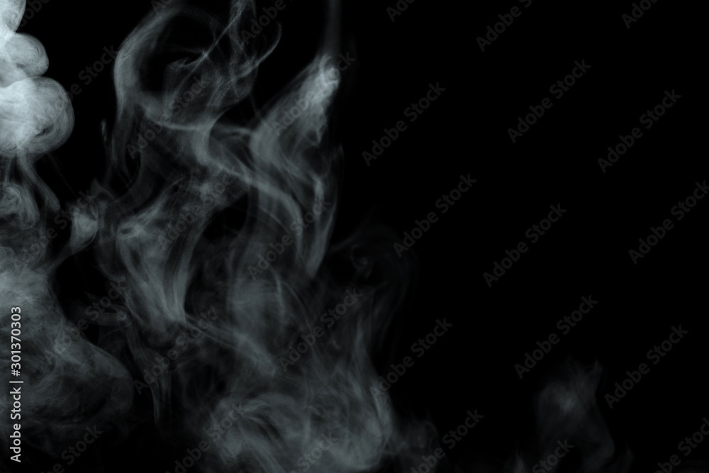 Abstract powder or smoke effect isolated on black background Abstract powder or smoke effect isolated on black background