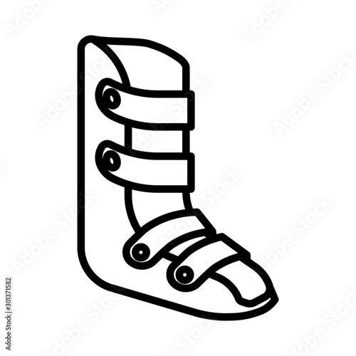 Medical leg bandage or brace isolated line icon