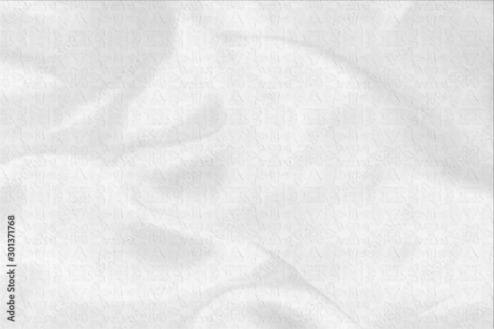 white fabric texture soft blur with palm leaves pattern background white fabric texture soft blur with palm leaves pattern background