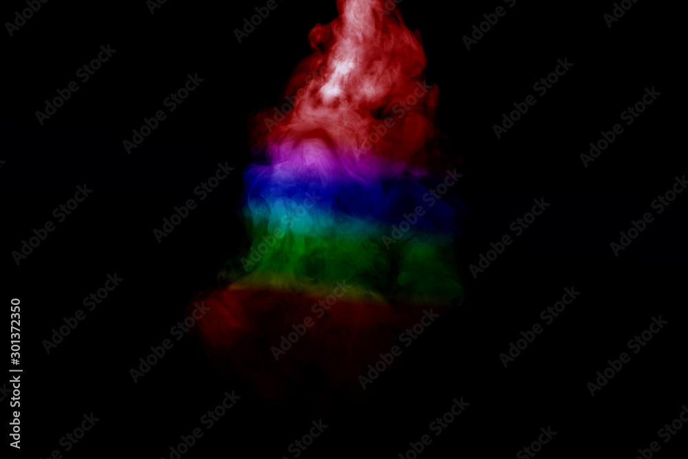 Abstract smoke isolated on black background,Rainbow powder Abstract smoke isolated on black background,Rainbow powder
