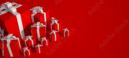 3D rendering of white and r...