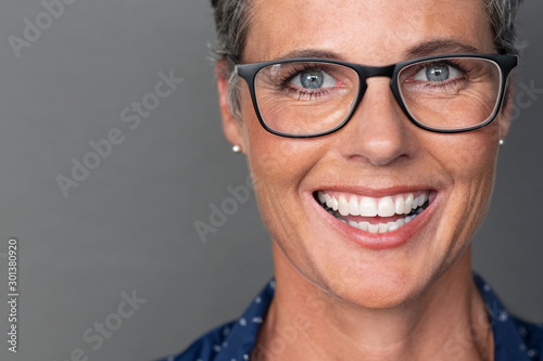 Cheerful mature woman smiling face