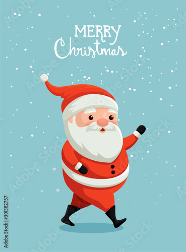 merry christmas poster with santa claus design