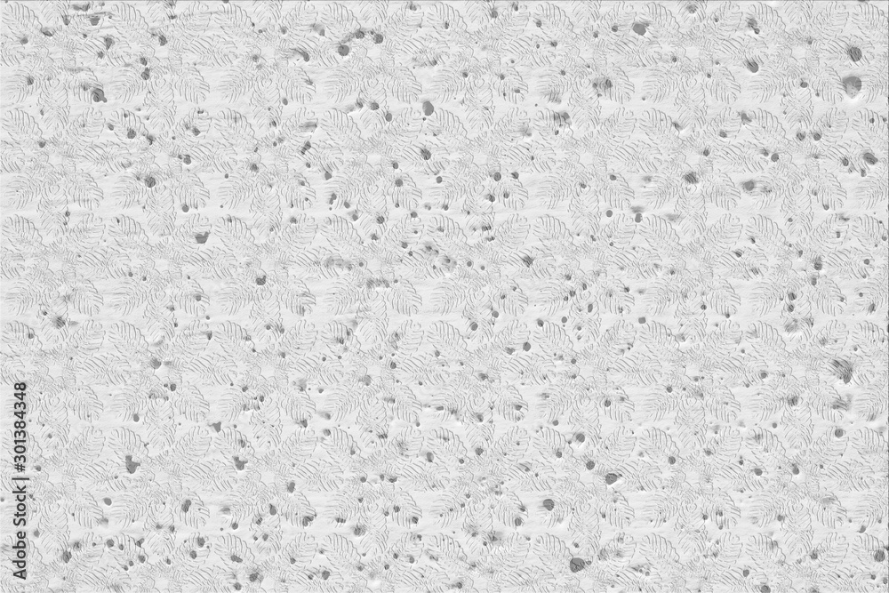 Fototapeta premium White wall or gray paper texture with leaves pattern,abstract cement surface background,concrete pattern,painted cement