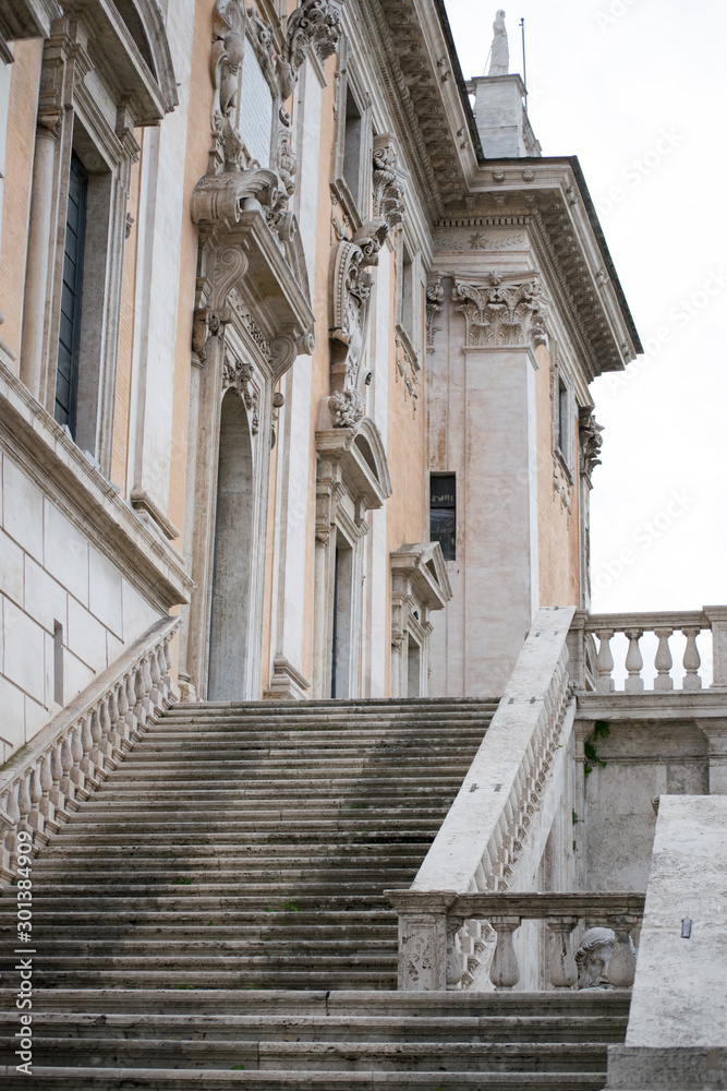 Stairs to Rome City Hall on Capitoline Hill Rome Italy