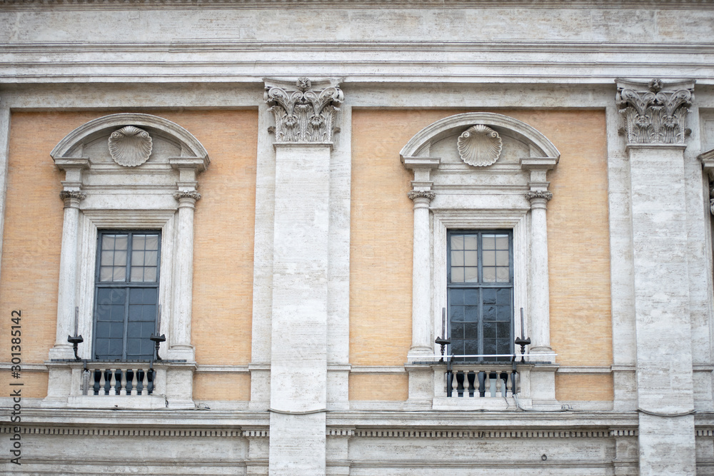 beautiful architecture of the antique buildings at rome 
