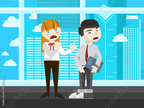 Business people are fighting and arguing 