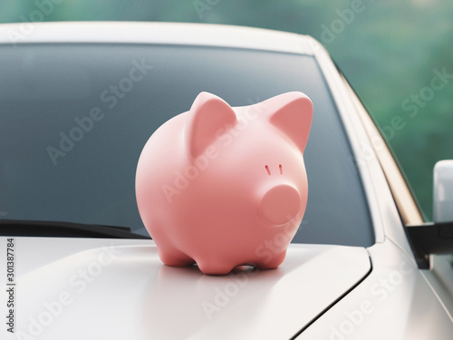 Pink piggy bank, savings co...