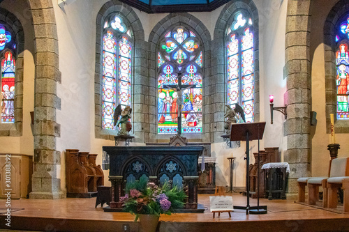 Pont-Aven. Autel de l'église saint-Joseph. Finistère. Bretagne 